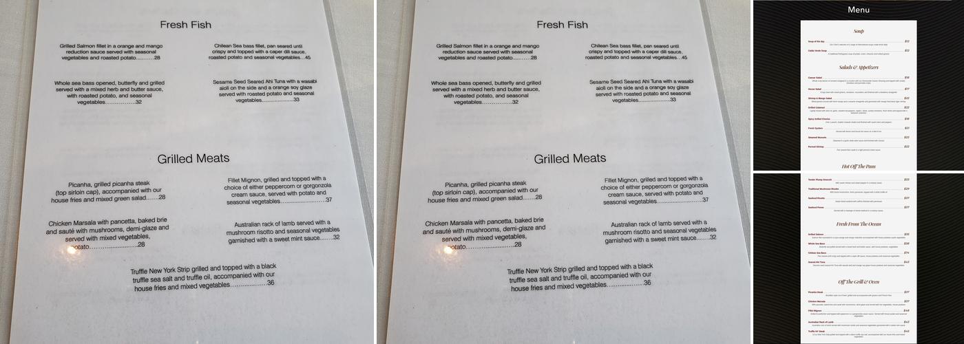 Rush Hour Menu