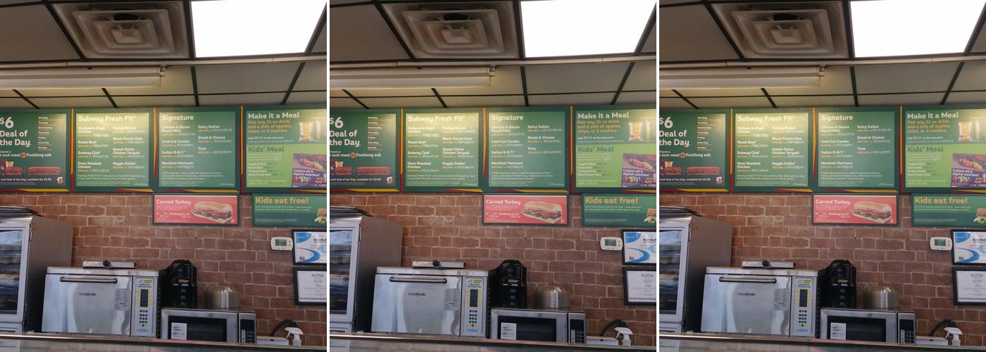 Subway Menu