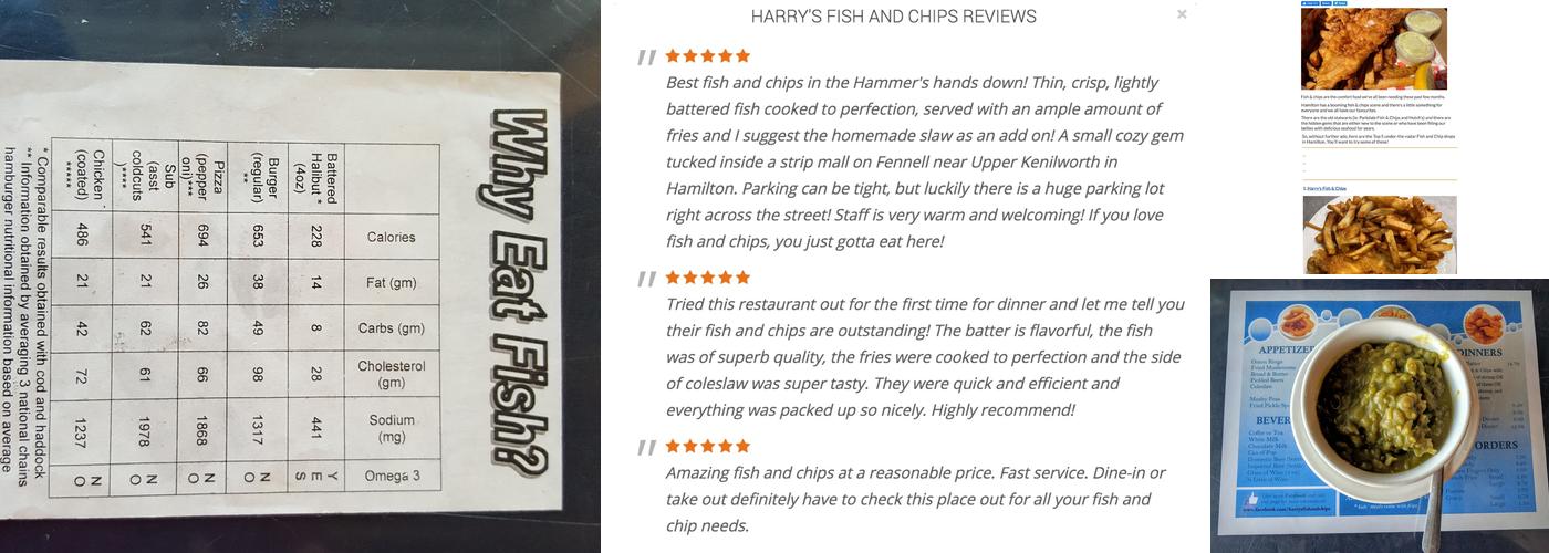 Harry's Fish & Chips Menu