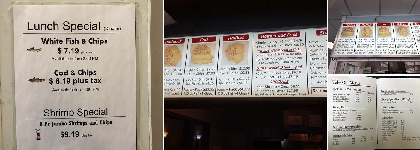 Fish Hut Menu