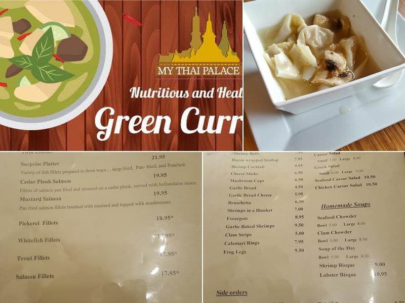 My Thai Palace South End Sudbury Menu