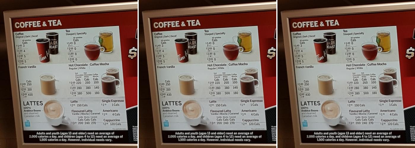 Tim Hortons Menu
