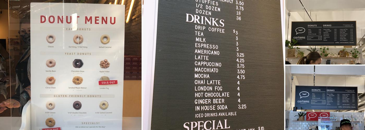 Cartems Donuts Menu