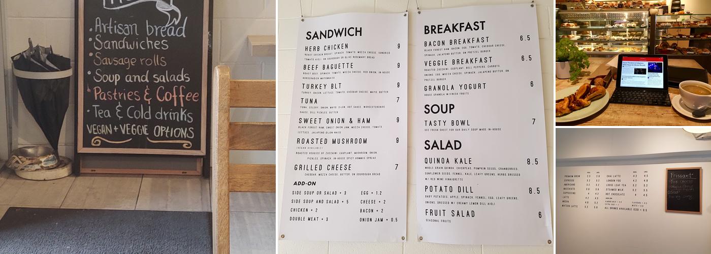 Swiss Bakery Menu