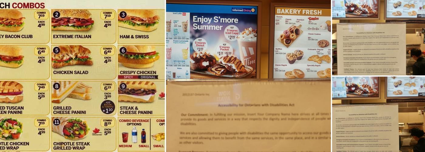 Tim Hortons Menu