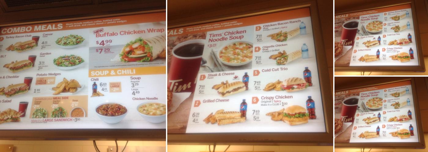 Tim Hortons Menu