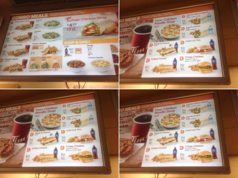 Tim Hortons Menu