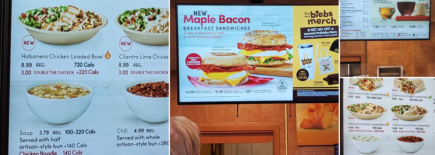 Tim Hortons Menu