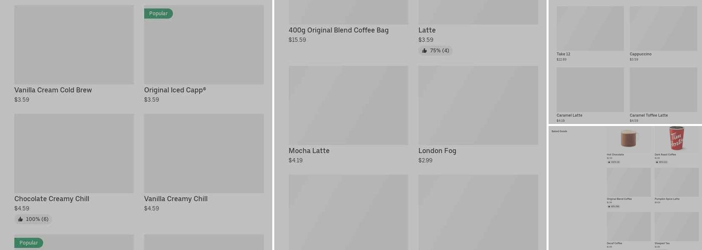 Tim Hortons Menu