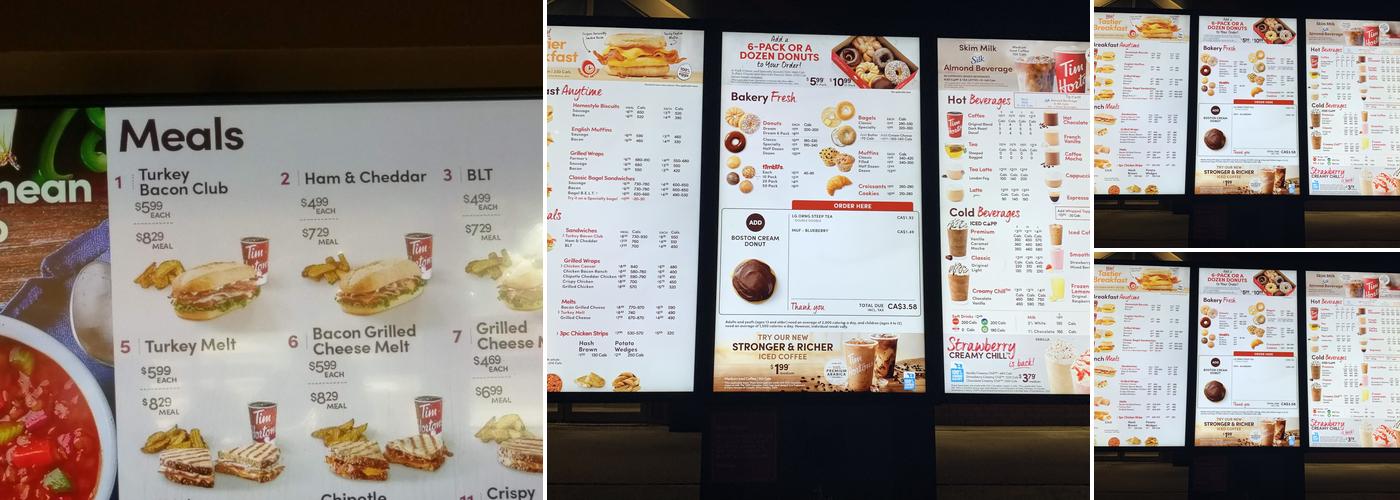 Tim Hortons Menu