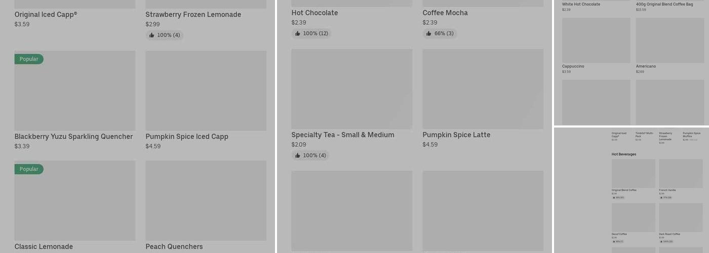 Tim Hortons Menu