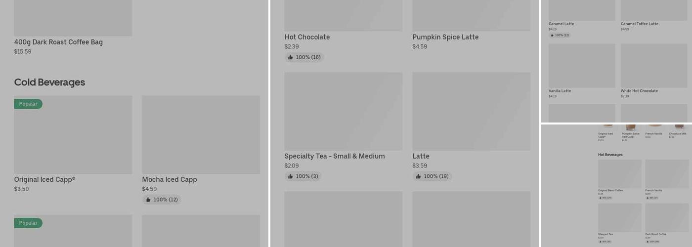 Tim Hortons Menu