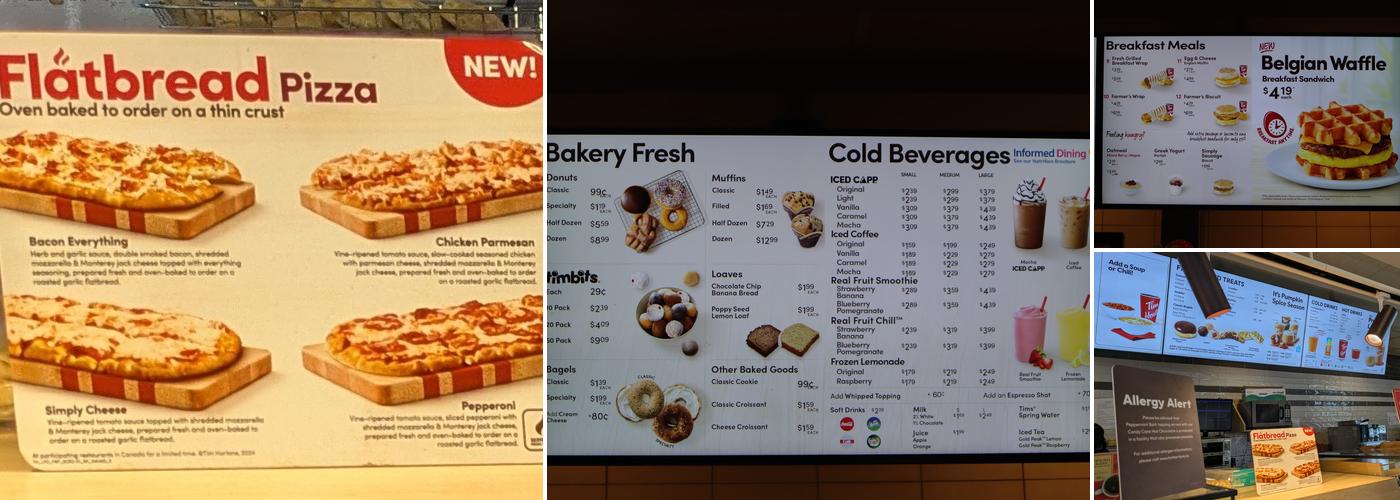 Tim Hortons Menu