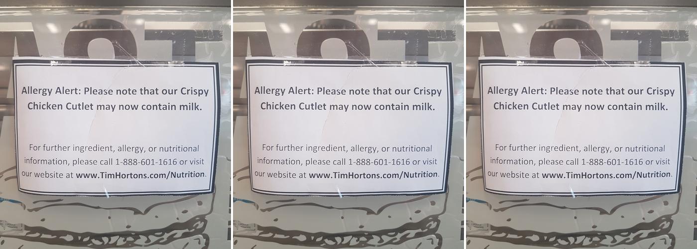 Tim Hortons Menu