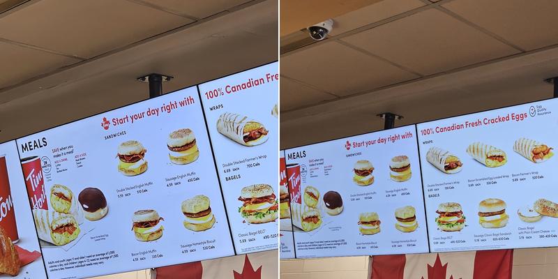 Tim Hortons Menu
