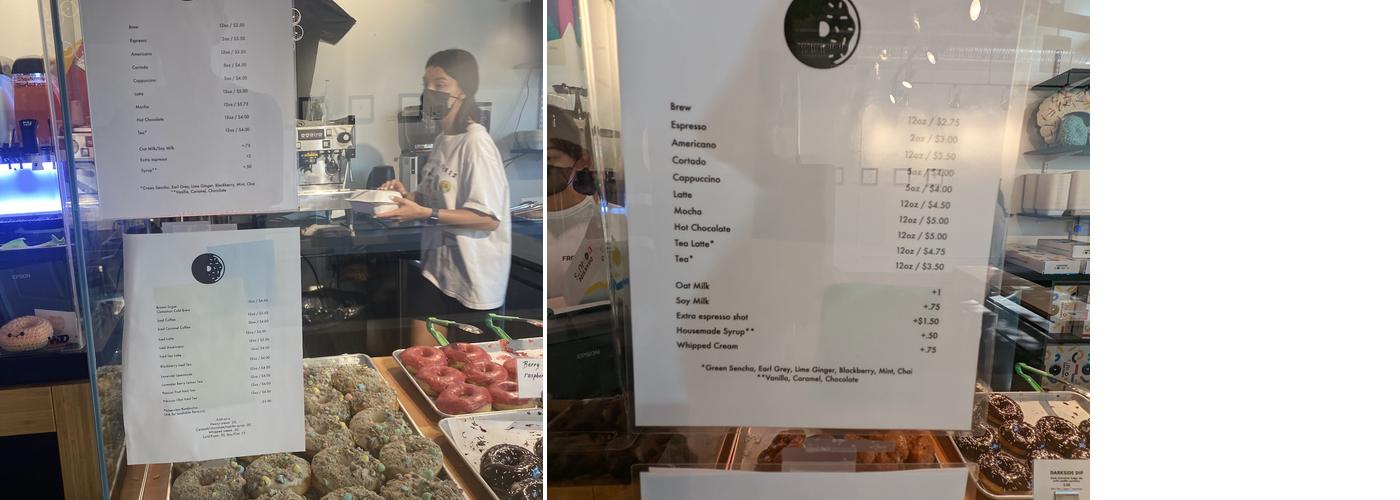Darkside Donuts Menu