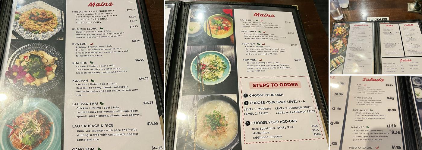 Lao-Thai Menu