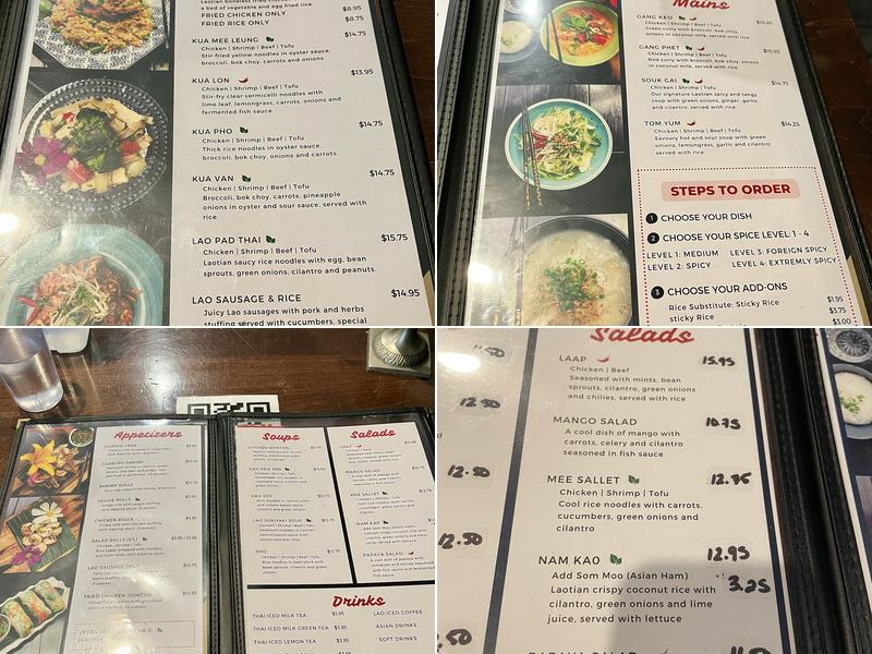 Lao-Thai Menu