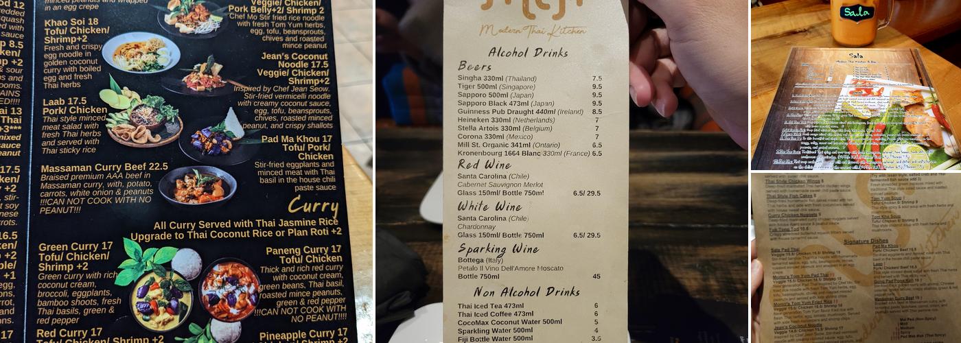 Sala Modern Thai Kitchen (Danforth Ave) Menu