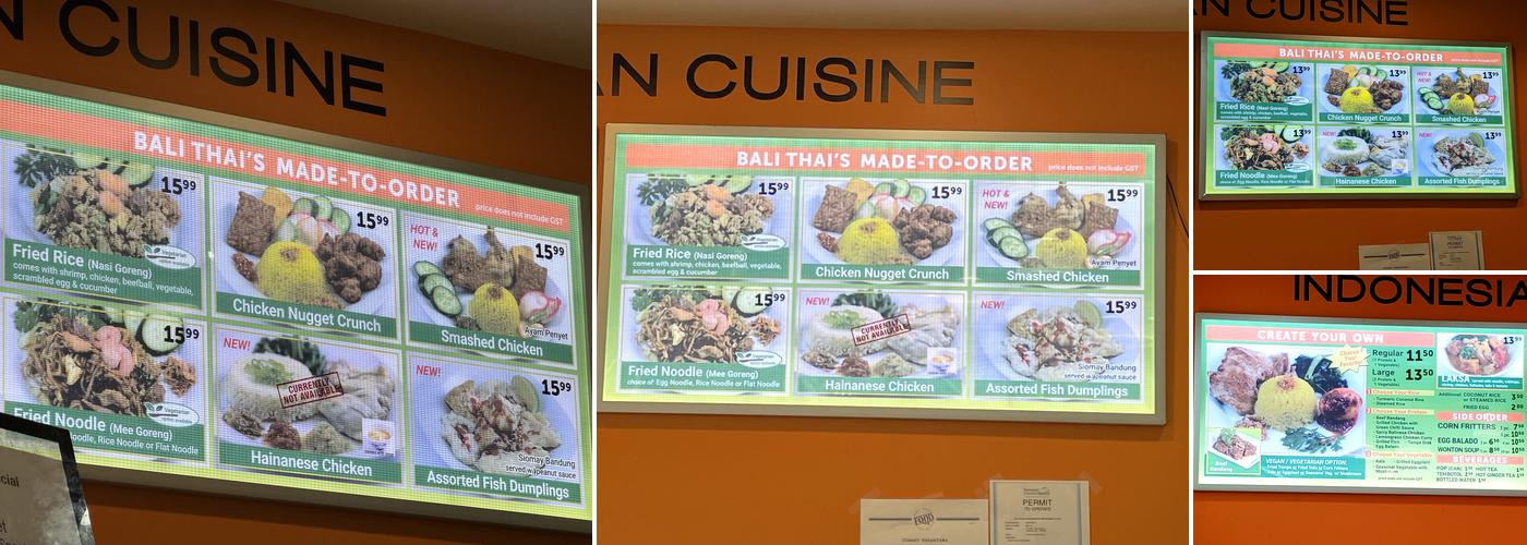Bali Thai Menu