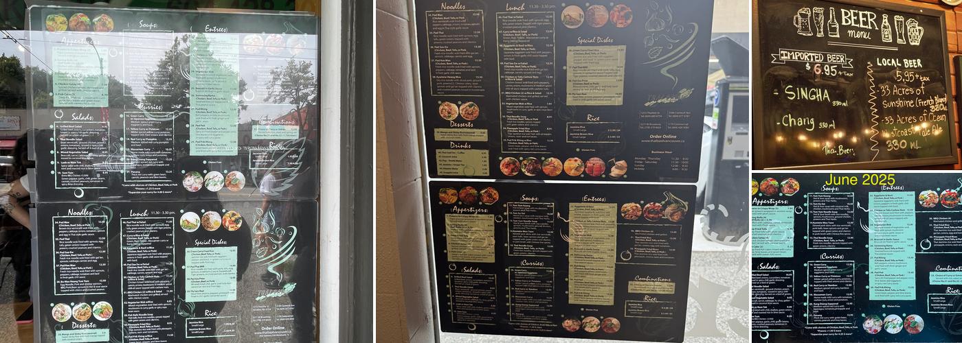 Thai Basil Restaurant Menu