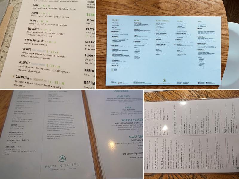 Pure Kitchen Elgin Menu