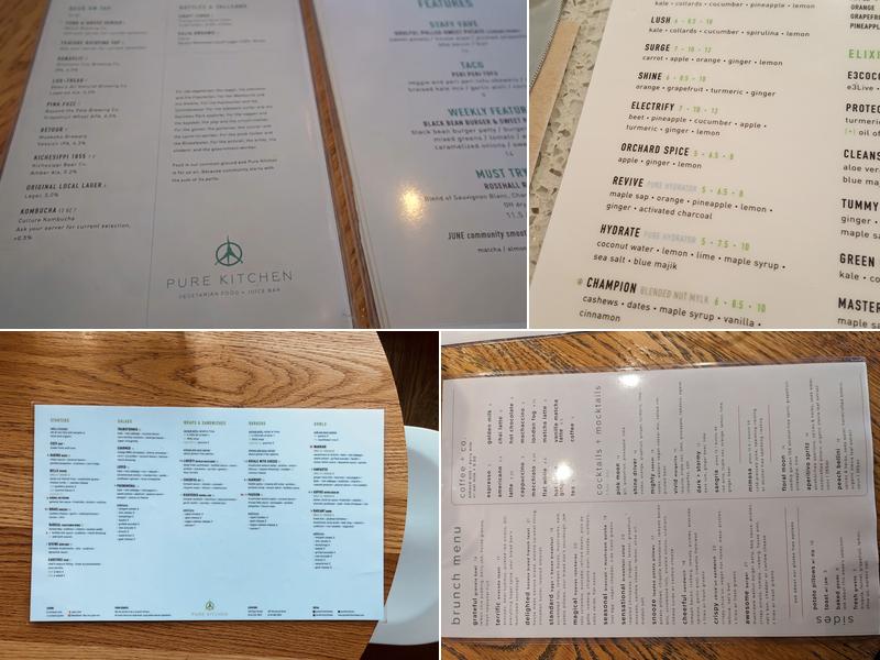 Pure Kitchen Elgin Menu