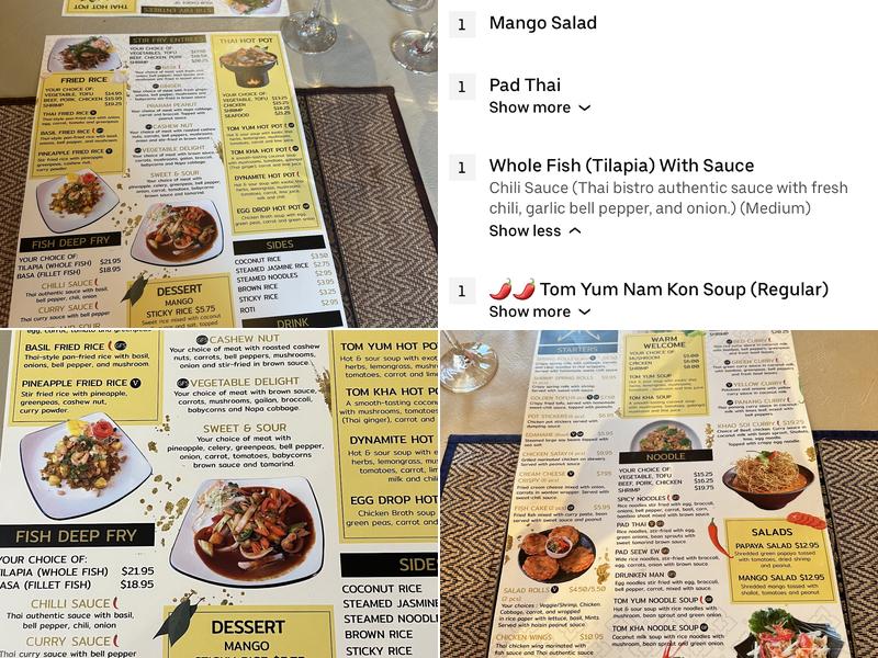 Thai Bistro Menu