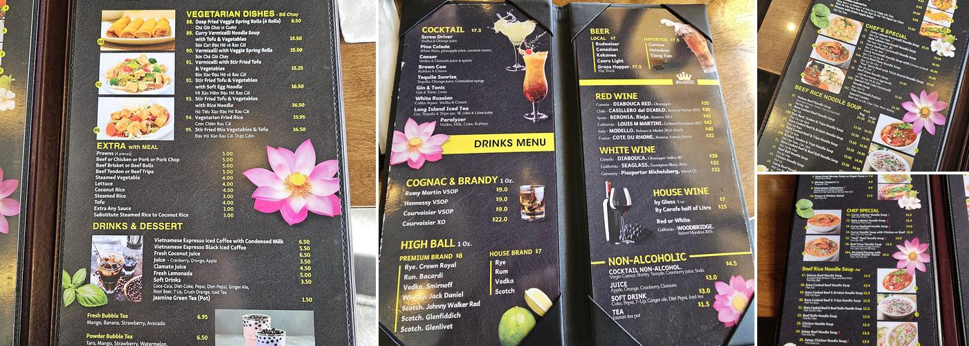 Saigon Rex Menu