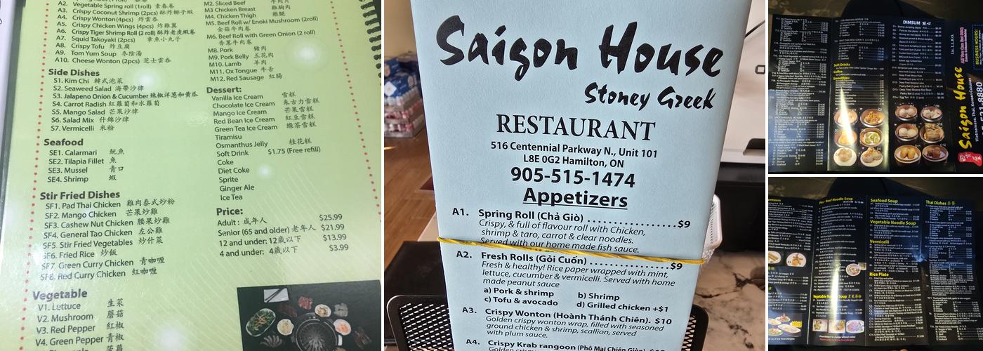 Saigon House Restaurant Menu