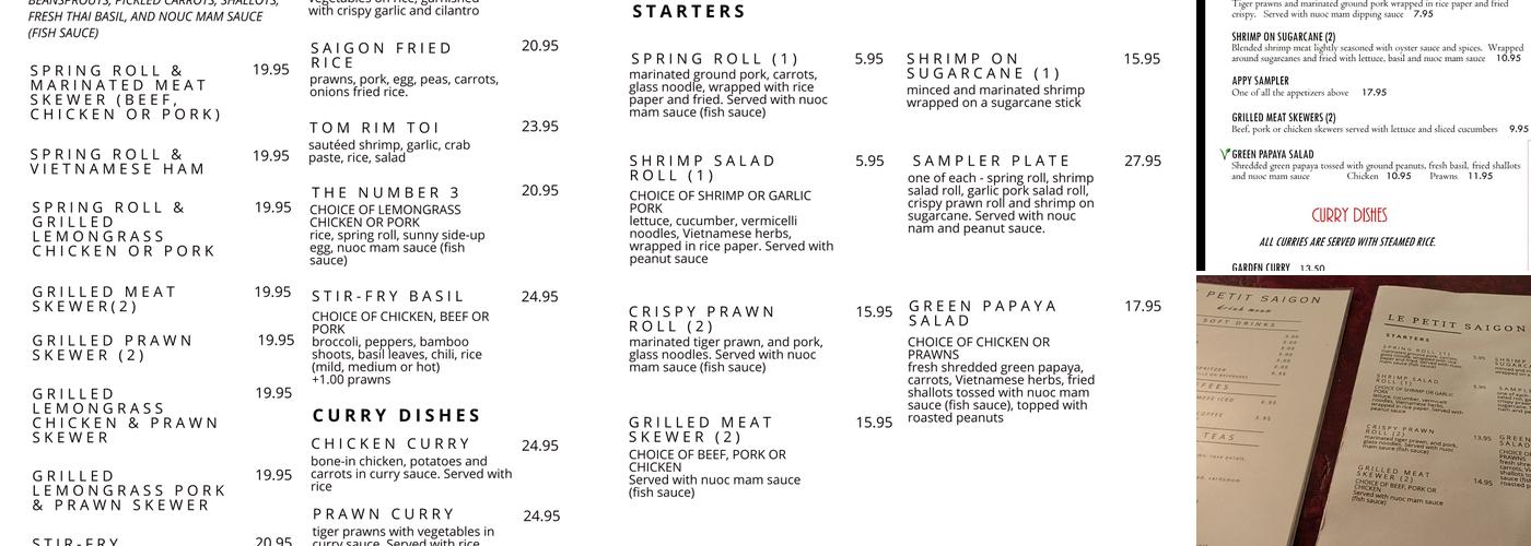 Le Petit Saigon Menu