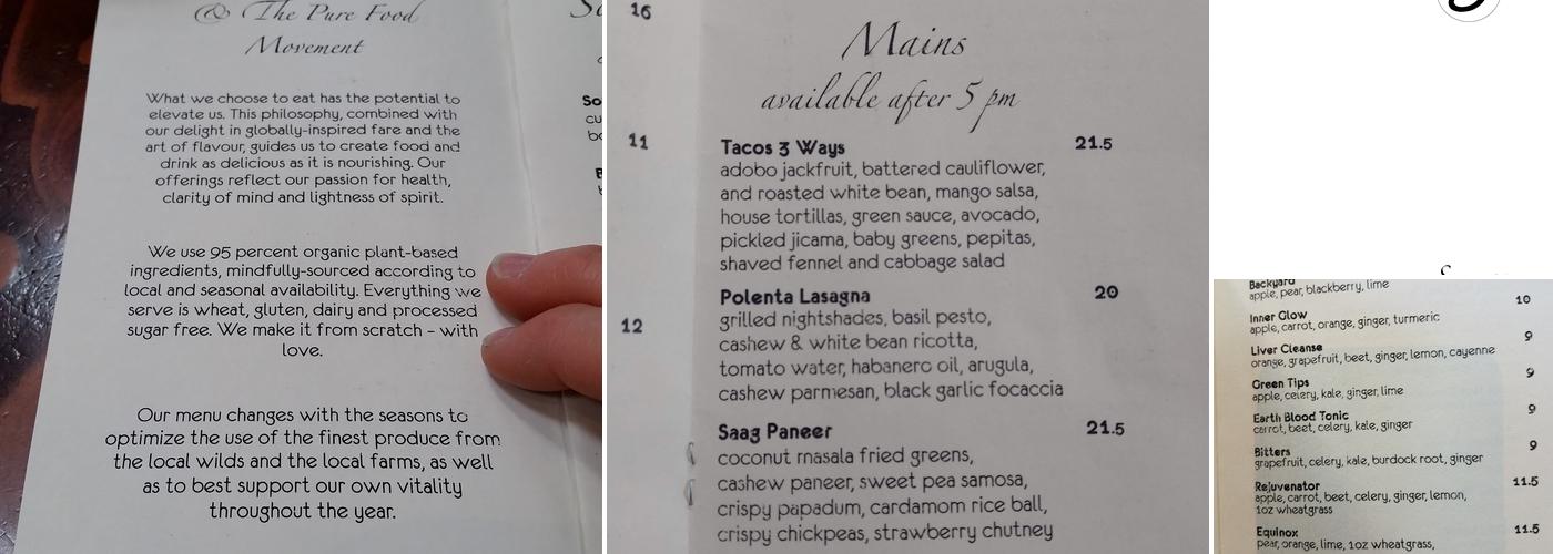 Be Love Menu
