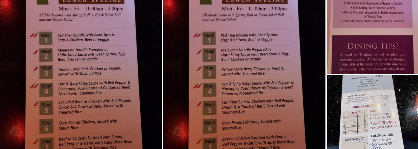 Green Mango Tree Menu