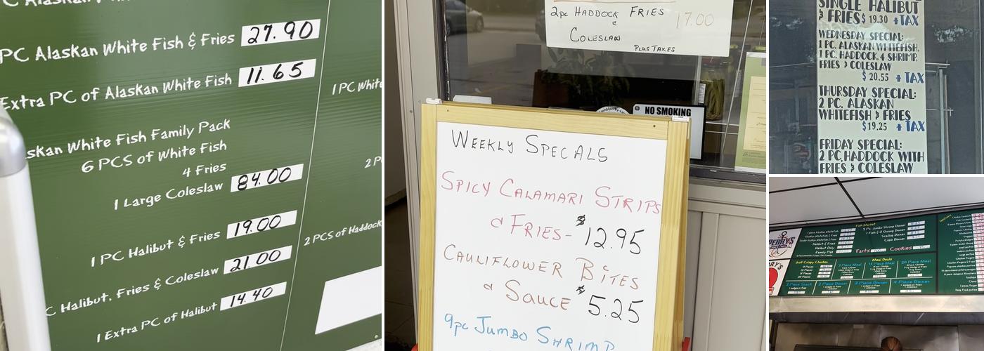 Perry's Fish & Chips Menu