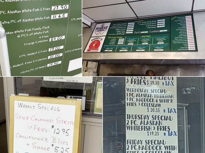 Perry's Fish & Chips Menu
