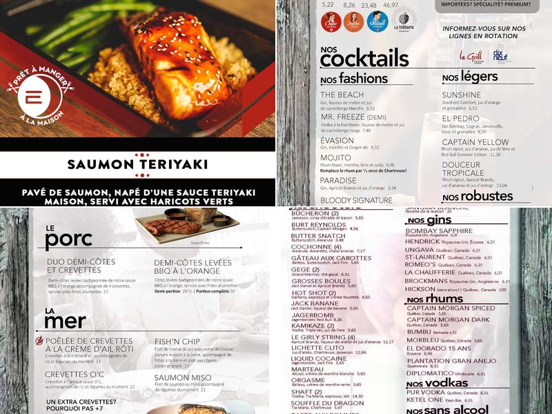 Complexe Évasion Menu