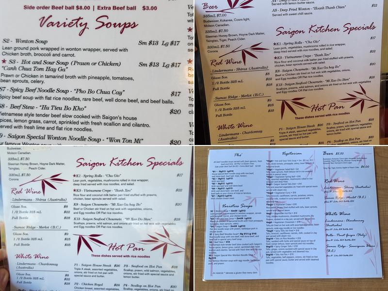 Saigon Kitchen Menu