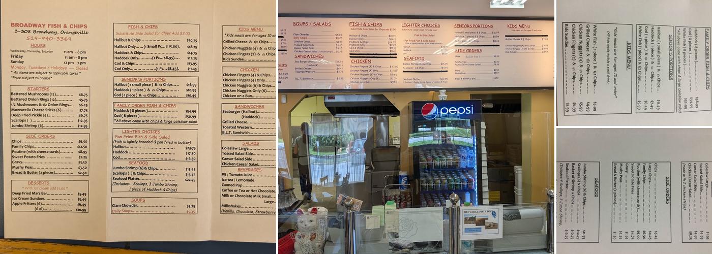 Broadway Fish & Chips! Menu