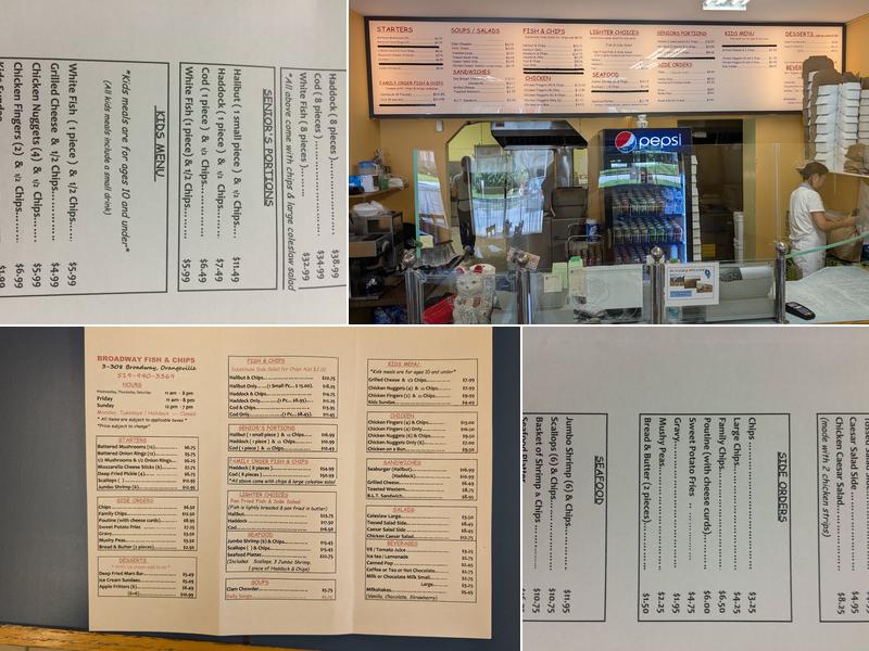 Broadway Fish & Chips! Menu