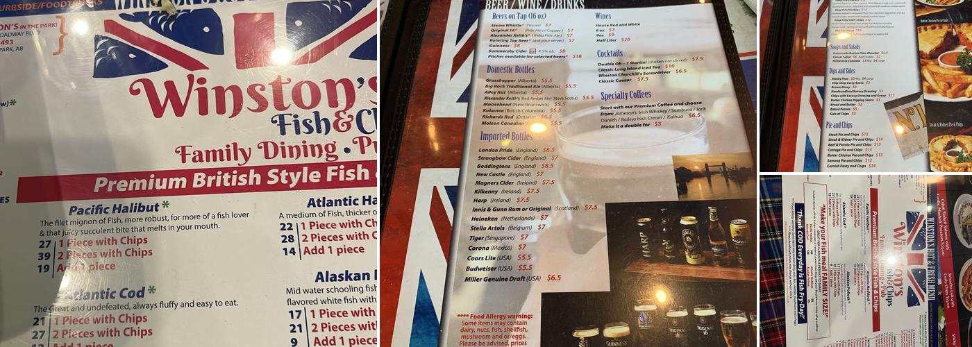 Winston's Fish & Chips Menu