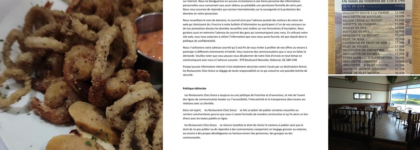 Brochetterie Chez Greco Menu