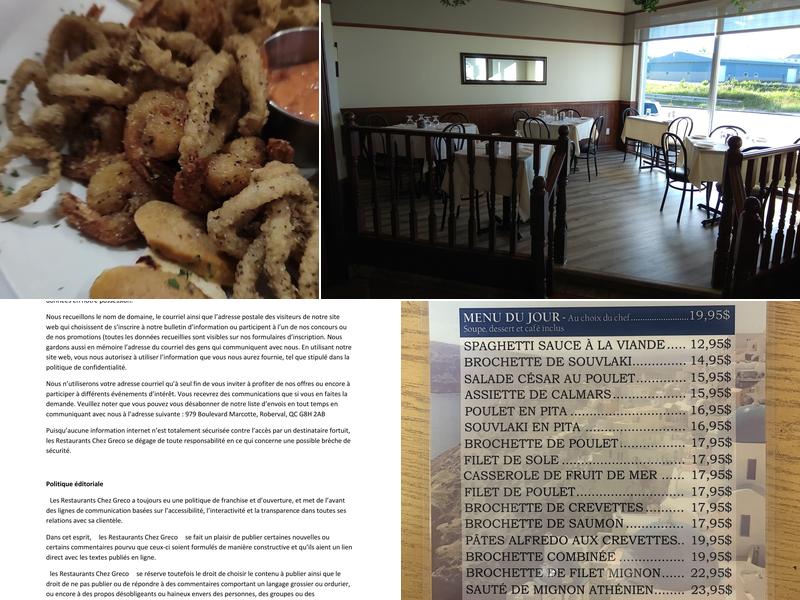 Brochetterie Chez Greco Menu