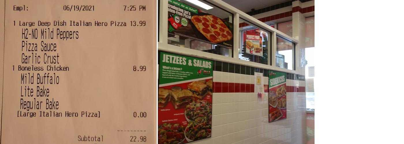 Jet's Pizza Menu