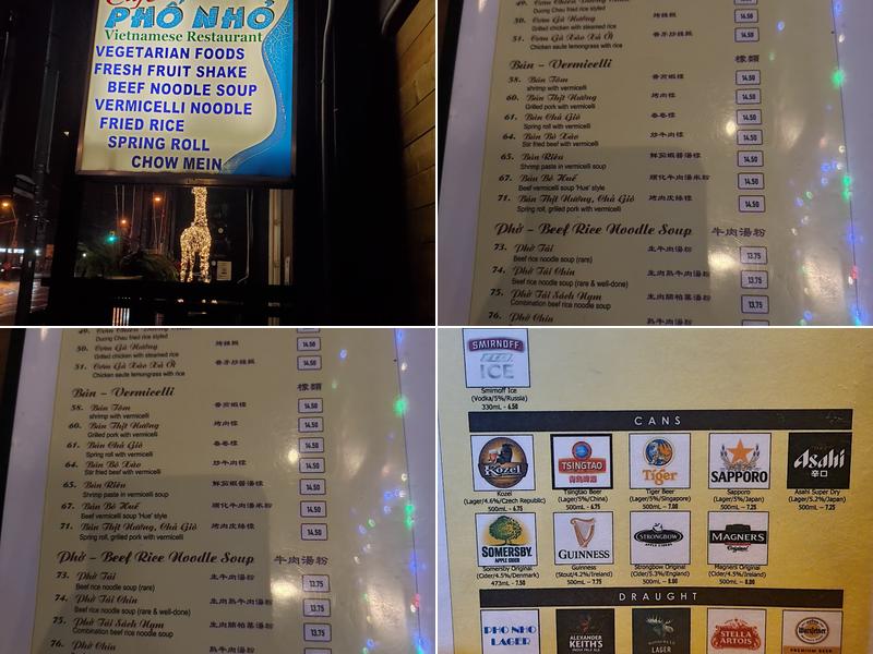 Cafe Pho Nho Menu