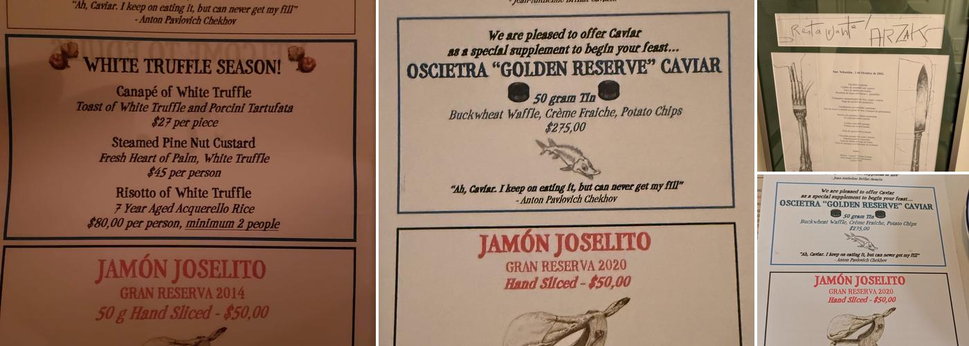 Edulis Restaurant Menu