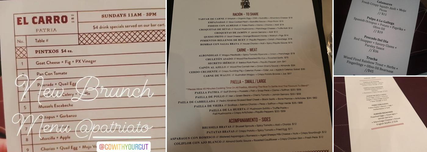 Patria Menu