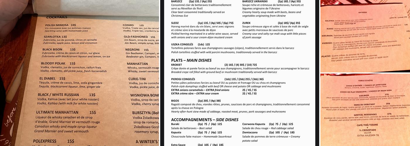 Stash Café Menu