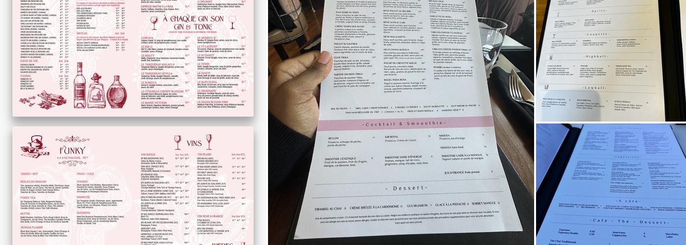 India Rosa Menu