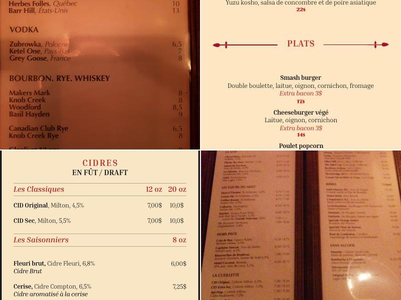 Le Darling Menu
