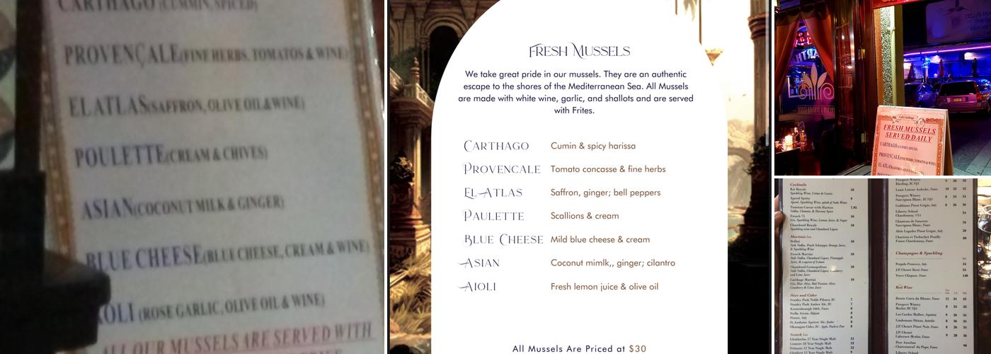 Carthage Cafe Menu
